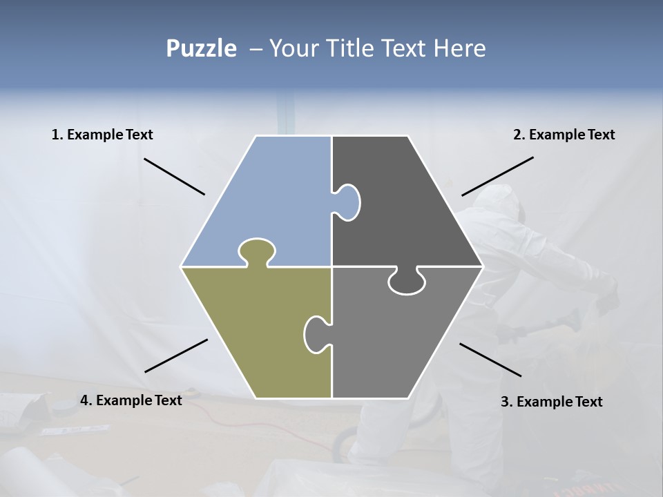 A Man In White Coveralls Painting A Wall PowerPoint Template