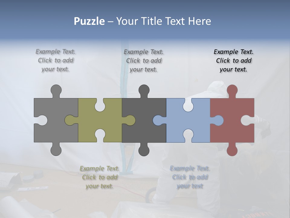 A Man In White Coveralls Painting A Wall PowerPoint Template