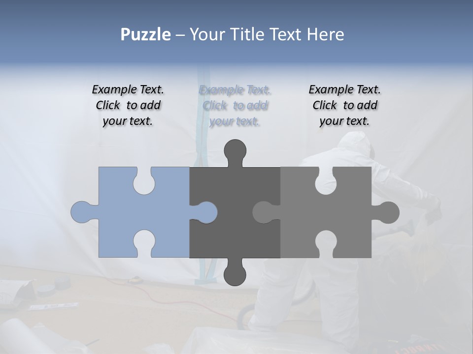 A Man In White Coveralls Painting A Wall PowerPoint Template