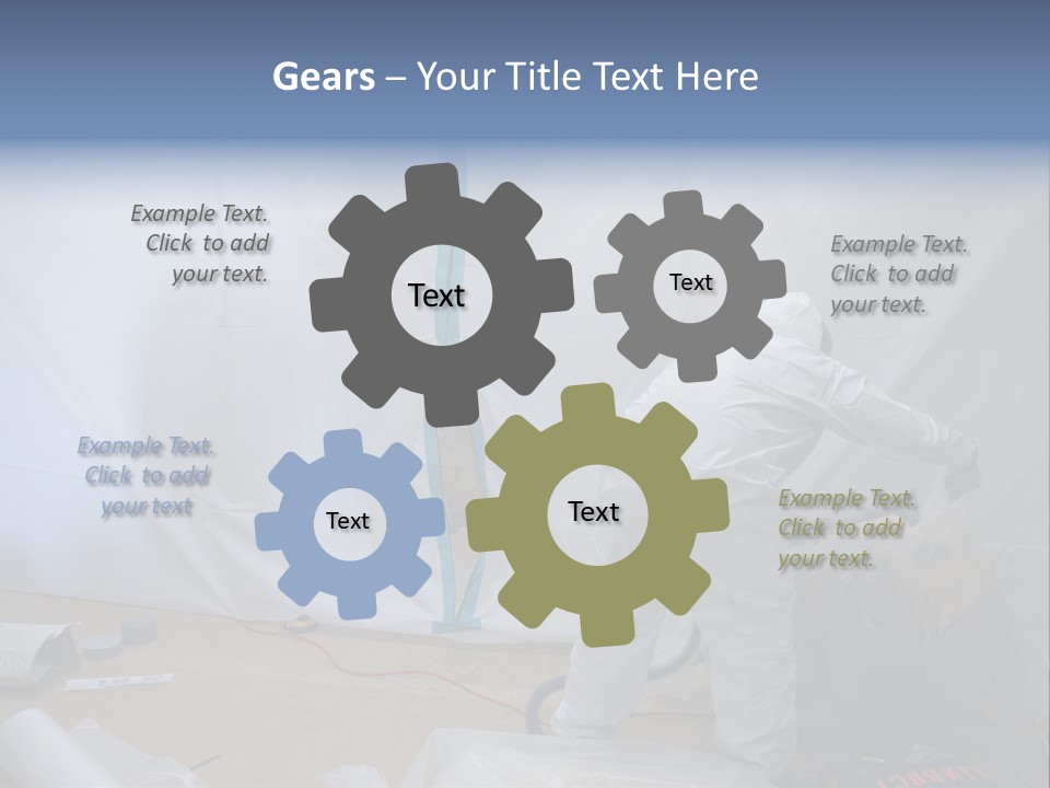 A Man In White Coveralls Painting A Wall PowerPoint Template