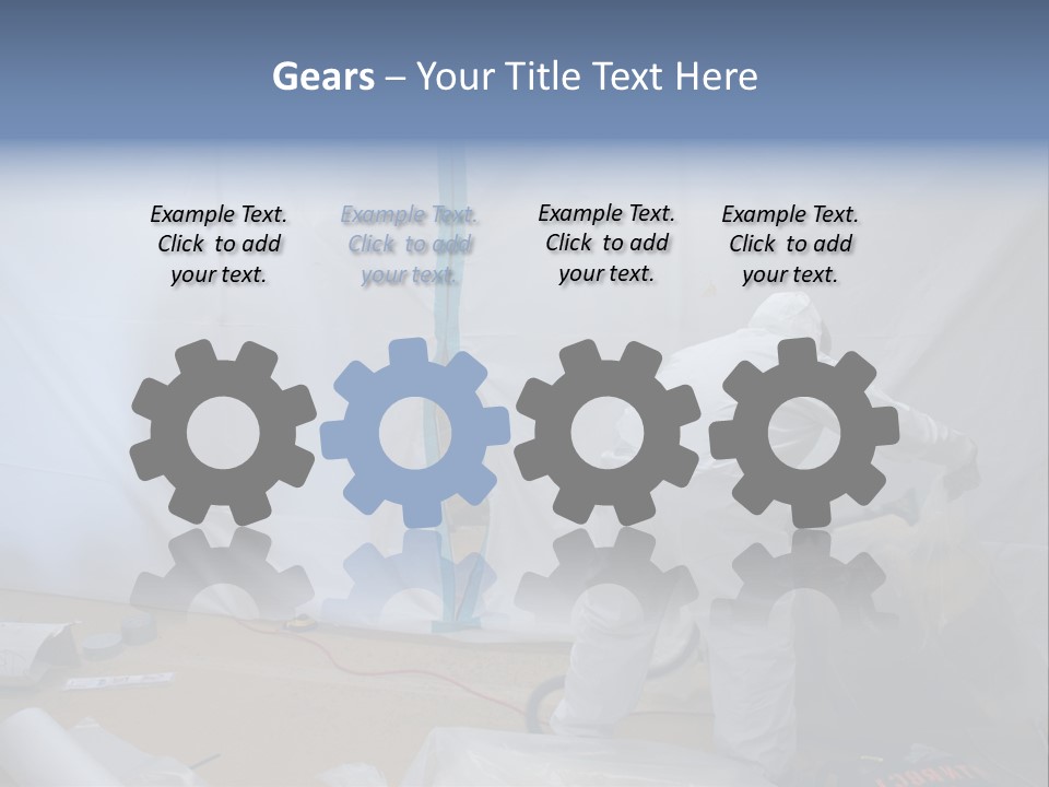 A Man In White Coveralls Painting A Wall PowerPoint Template