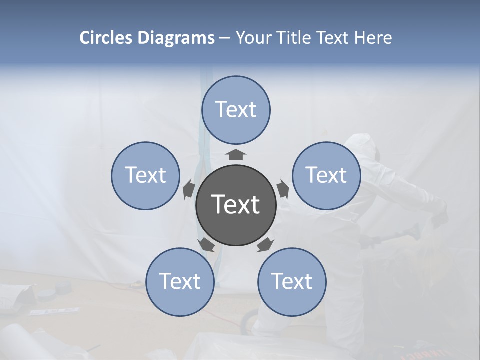 A Man In White Coveralls Painting A Wall PowerPoint Template