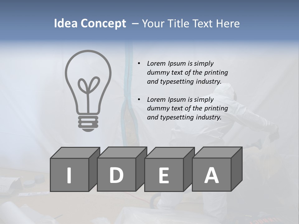 A Man In White Coveralls Painting A Wall PowerPoint Template