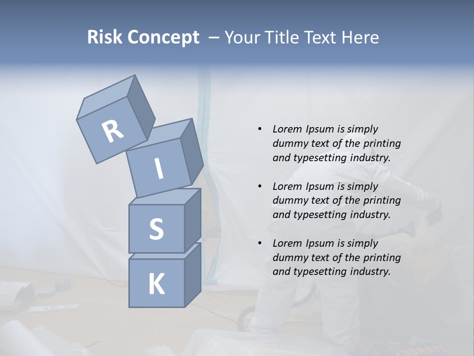 A Man In White Coveralls Painting A Wall PowerPoint Template