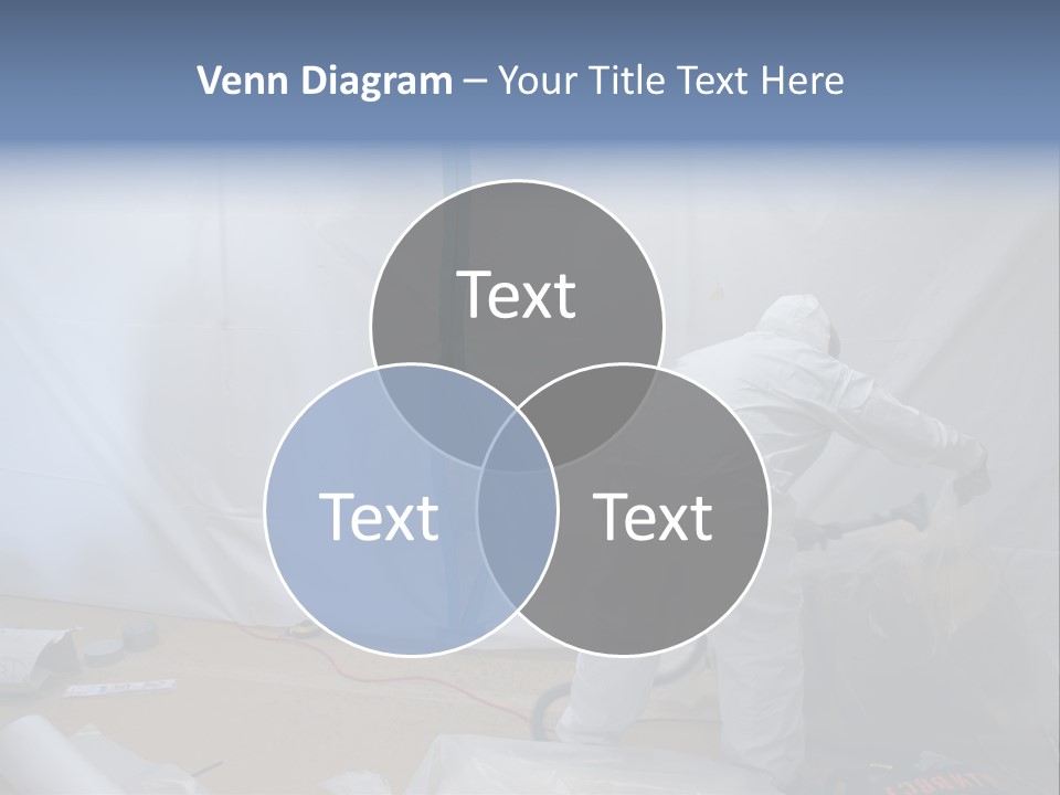 A Man In White Coveralls Painting A Wall PowerPoint Template