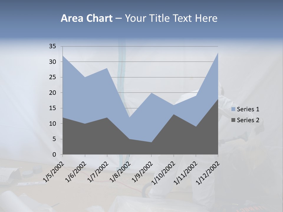 A Man In White Coveralls Painting A Wall PowerPoint Template
