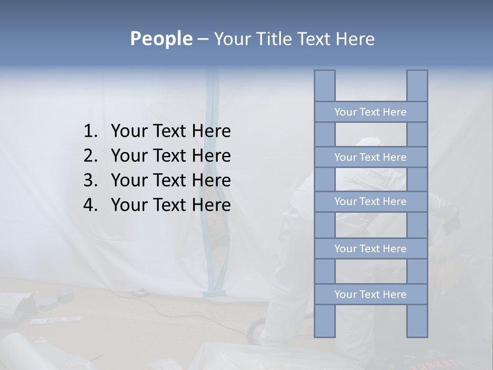 A Man In White Coveralls Painting A Wall PowerPoint Template