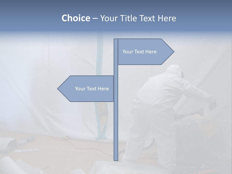 A Man In White Coveralls Painting A Wall PowerPoint Template