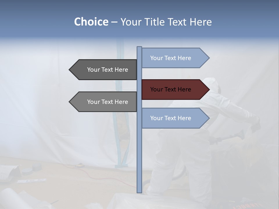 A Man In White Coveralls Painting A Wall PowerPoint Template