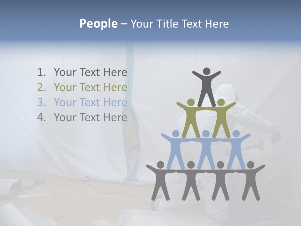 A Man In White Coveralls Painting A Wall PowerPoint Template