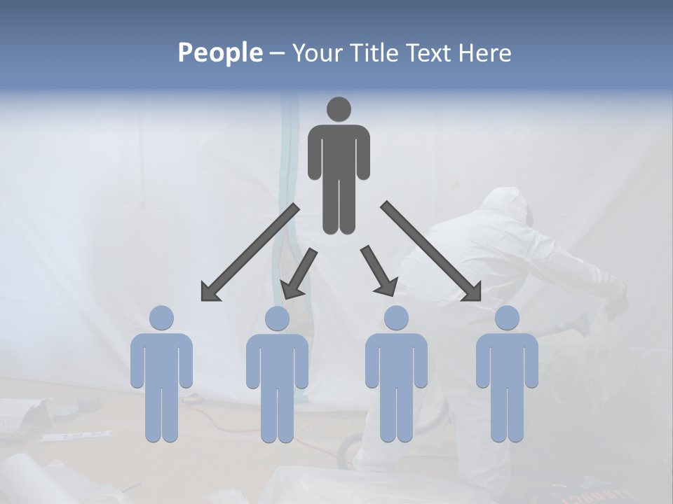 A Man In White Coveralls Painting A Wall PowerPoint Template