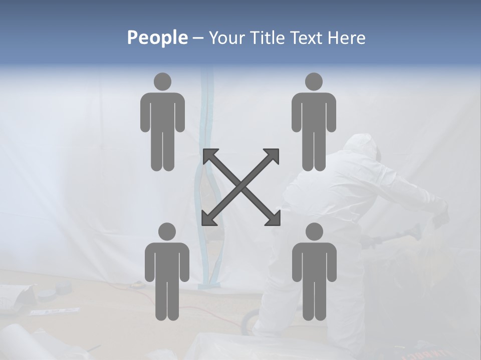 A Man In White Coveralls Painting A Wall PowerPoint Template