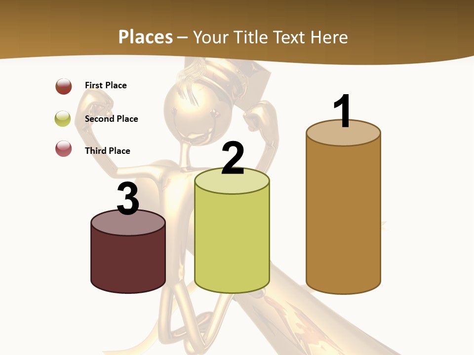 Golden Grad Jumping For Joy Graduation Concept With Diploma PowerPoint Template