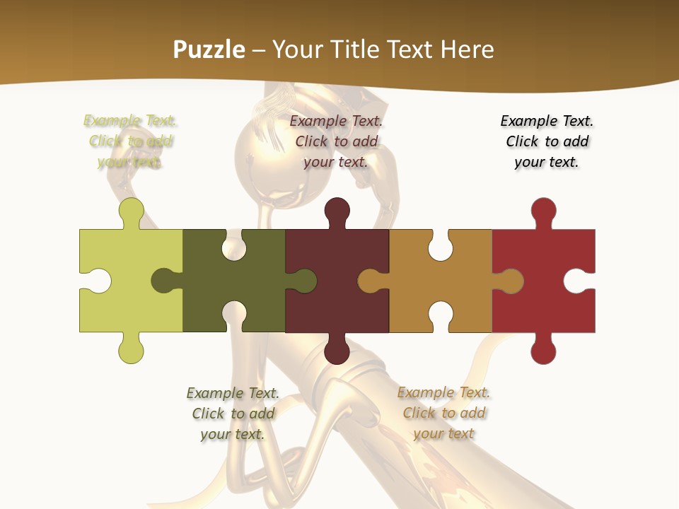 Golden Grad Jumping For Joy Graduation Concept With Diploma PowerPoint Template