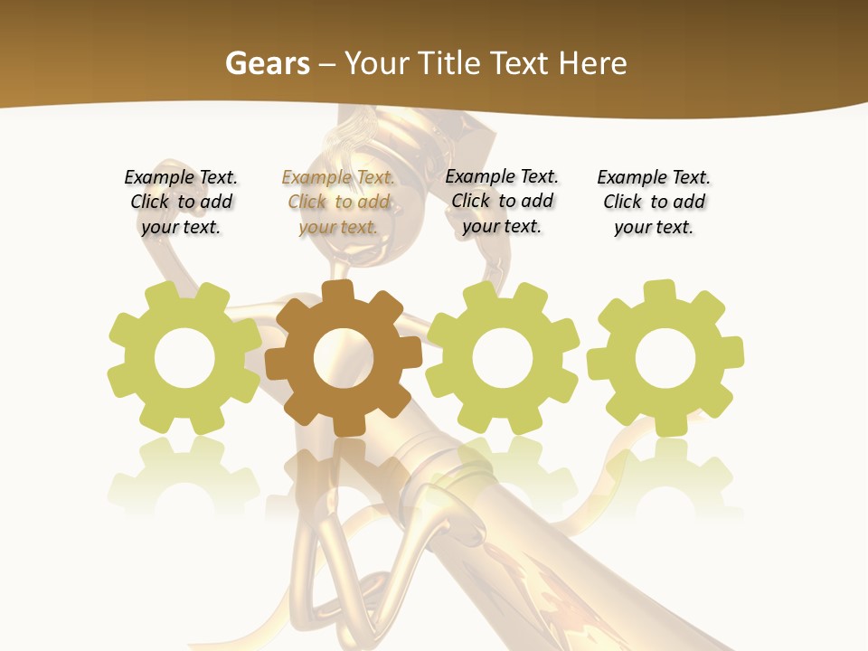 Golden Grad Jumping For Joy Graduation Concept With Diploma PowerPoint Template