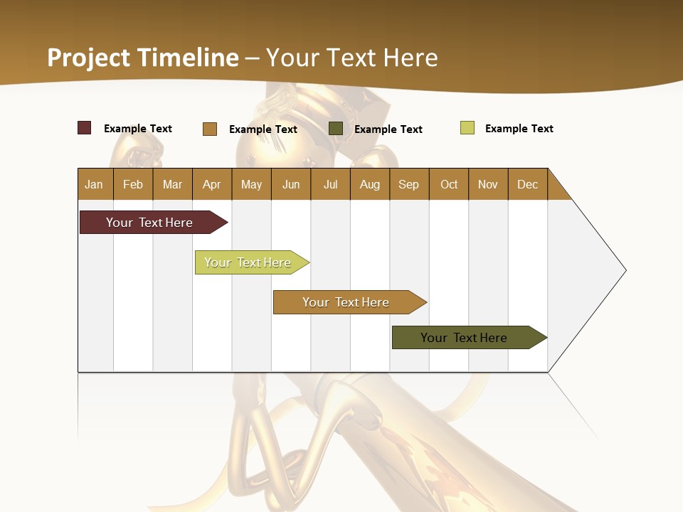 Golden Grad Jumping For Joy Graduation Concept With Diploma PowerPoint Template