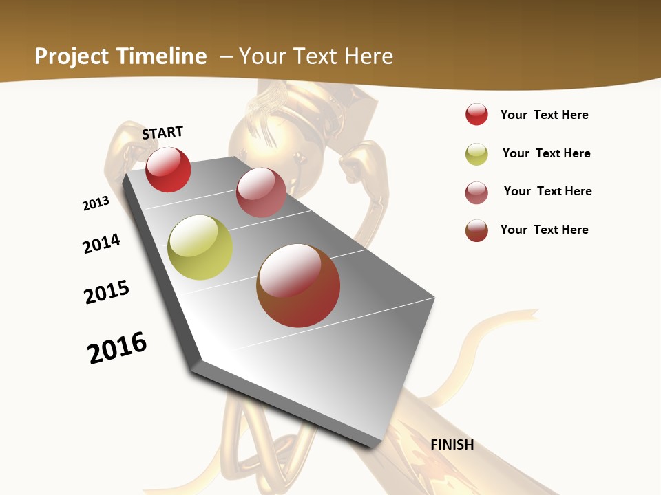 Golden Grad Jumping For Joy Graduation Concept With Diploma PowerPoint Template