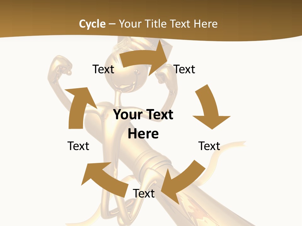 Golden Grad Jumping For Joy Graduation Concept With Diploma PowerPoint Template