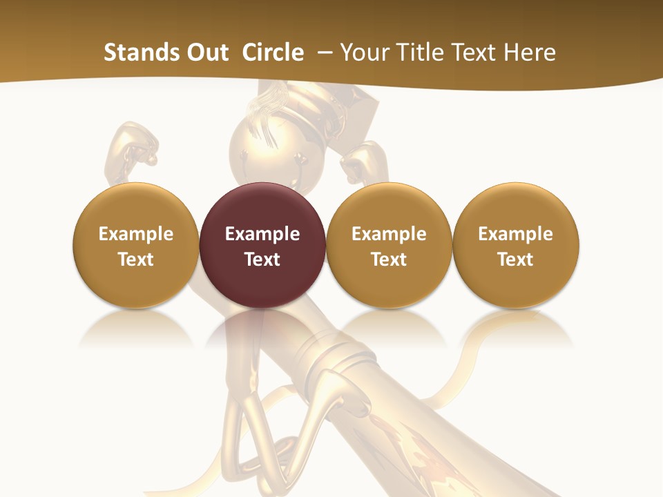 Golden Grad Jumping For Joy Graduation Concept With Diploma PowerPoint Template