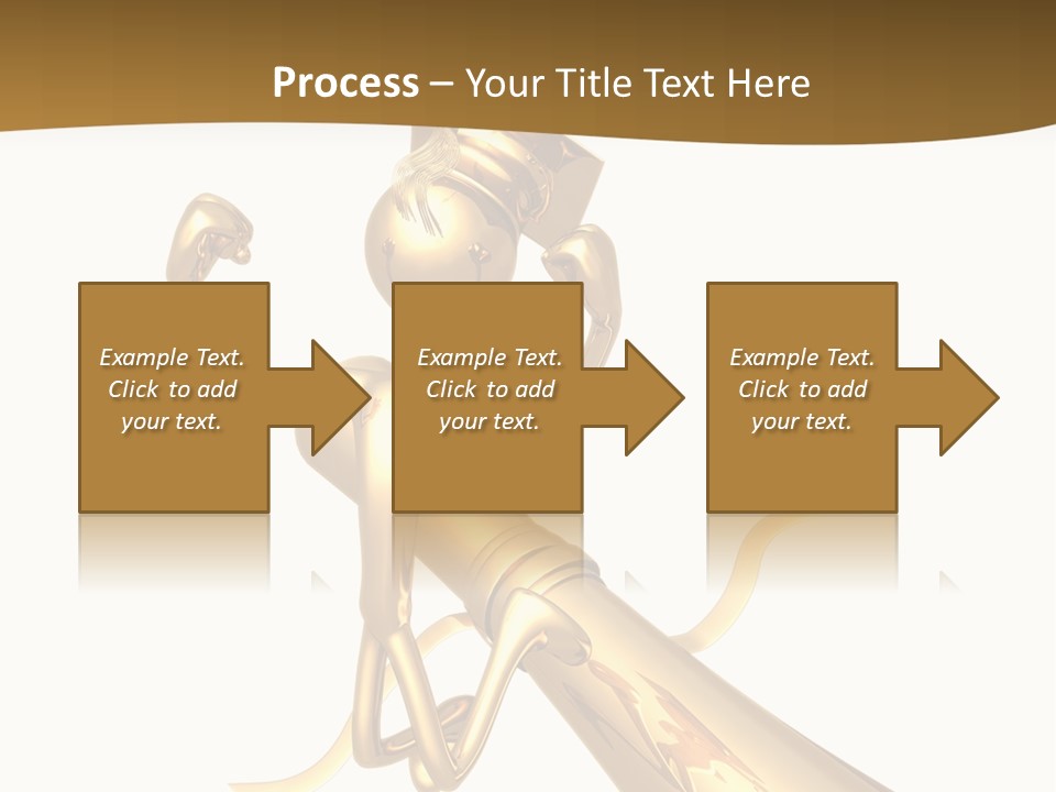 Golden Grad Jumping For Joy Graduation Concept With Diploma PowerPoint Template