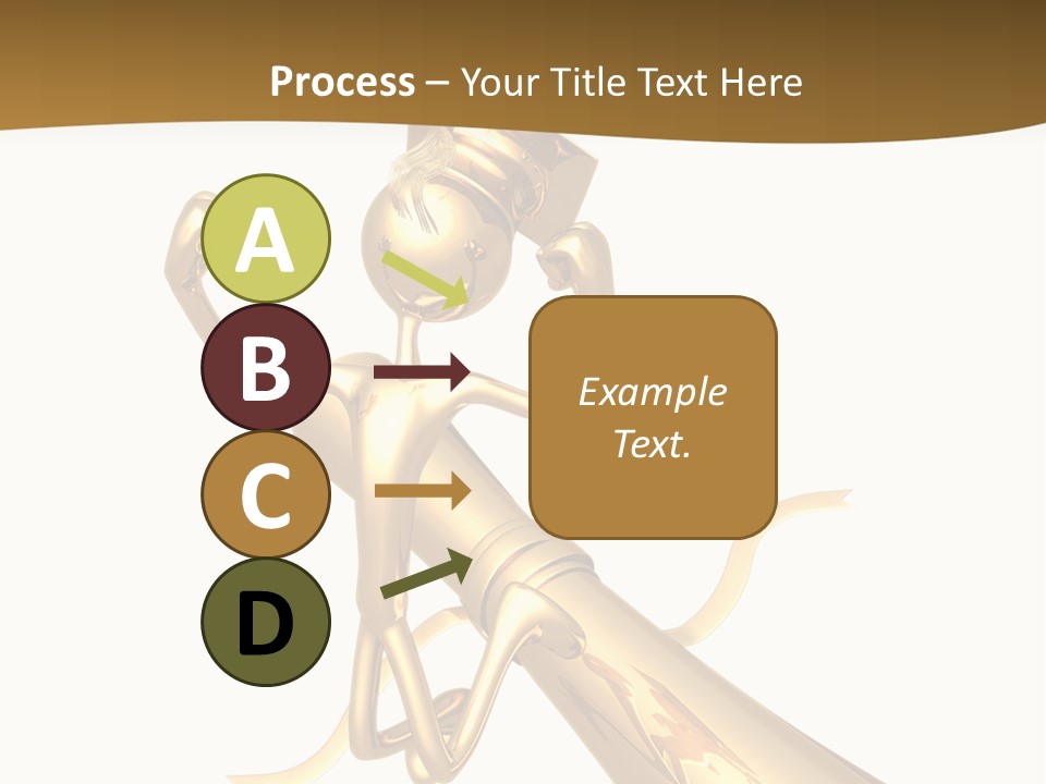 Golden Grad Jumping For Joy Graduation Concept With Diploma PowerPoint Template