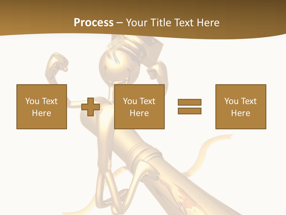 Golden Grad Jumping For Joy Graduation Concept With Diploma PowerPoint Template