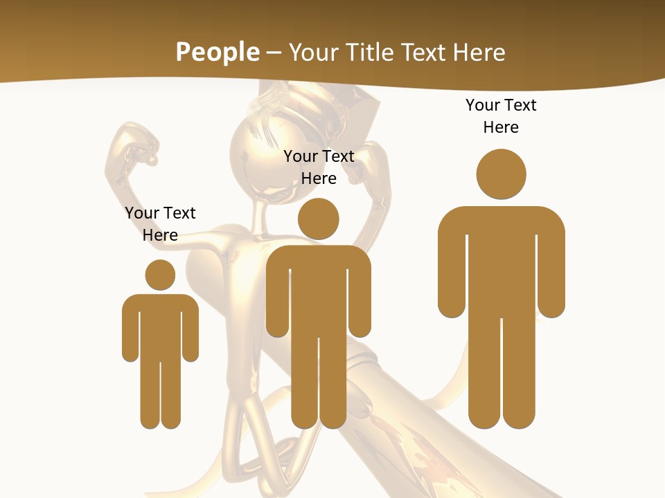 Golden Grad Jumping For Joy Graduation Concept With Diploma PowerPoint Template