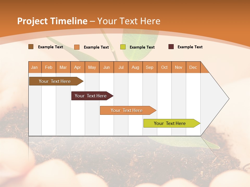 Hands Of The Child With A Young Plant. PowerPoint Template