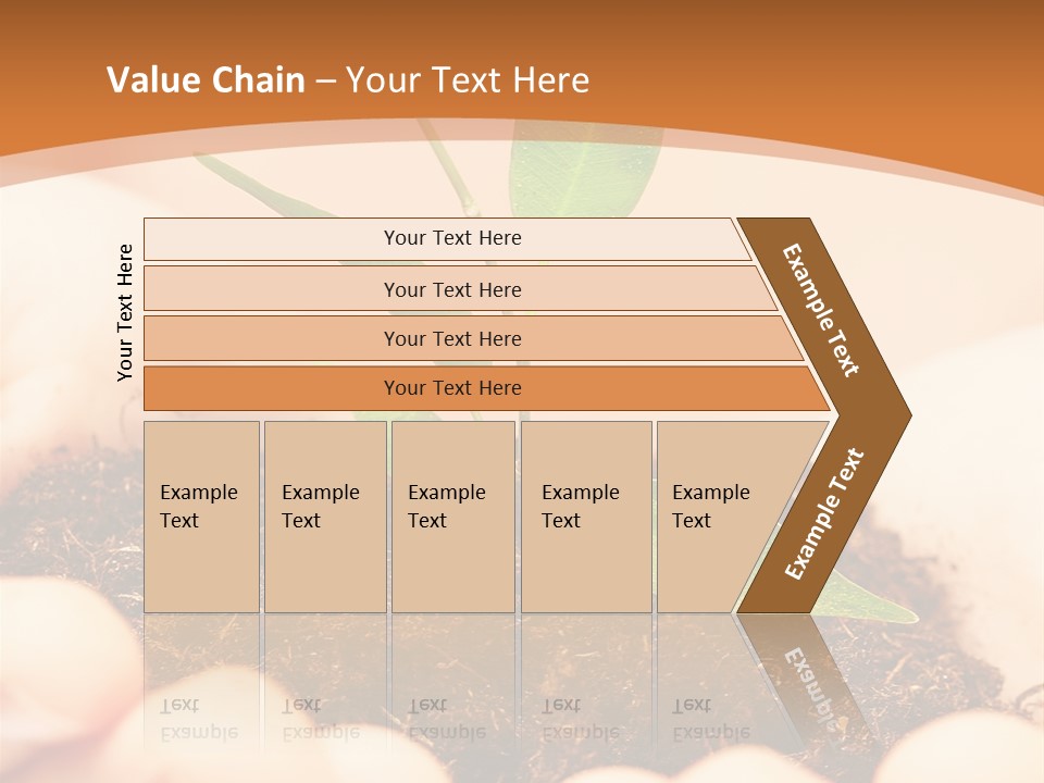 Hands Of The Child With A Young Plant. PowerPoint Template