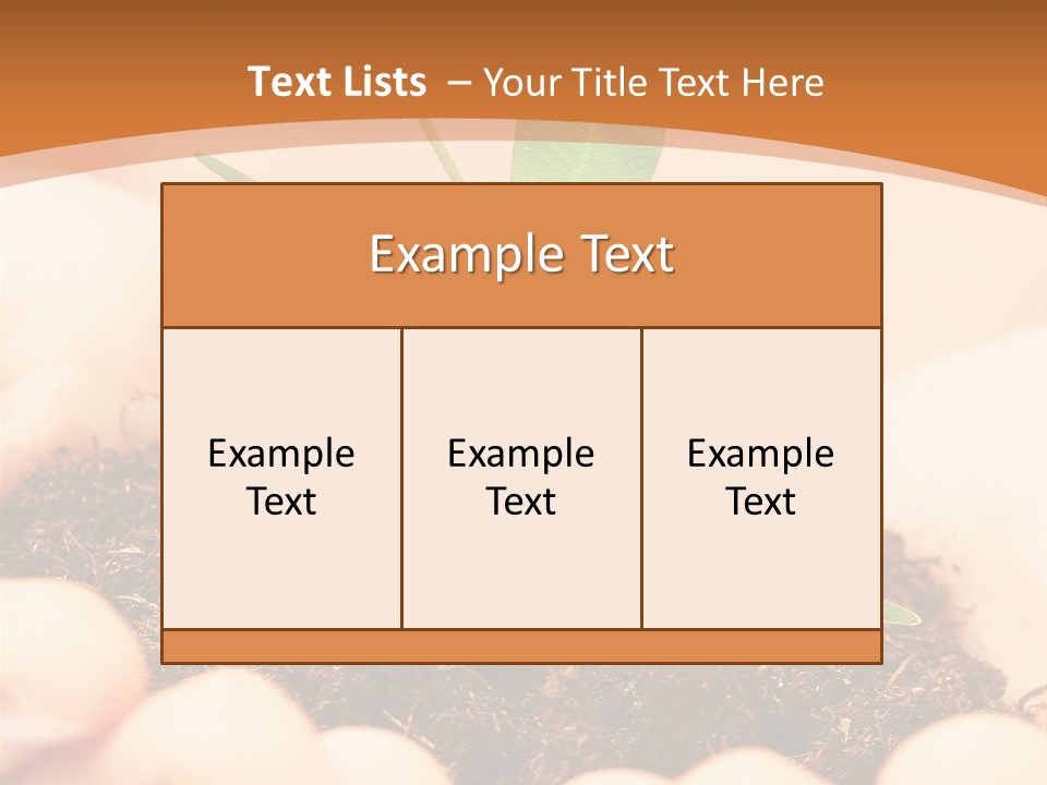 Hands Of The Child With A Young Plant. PowerPoint Template