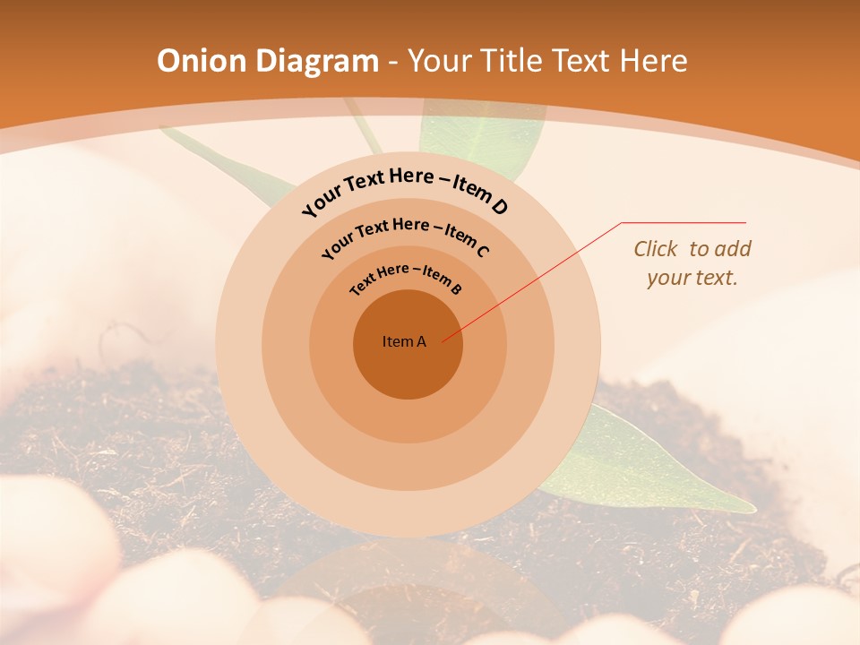 Hands Of The Child With A Young Plant. PowerPoint Template