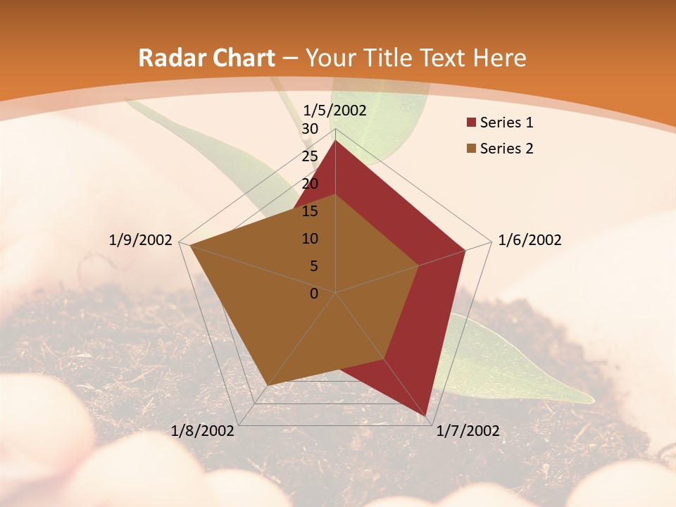 Hands Of The Child With A Young Plant. PowerPoint Template