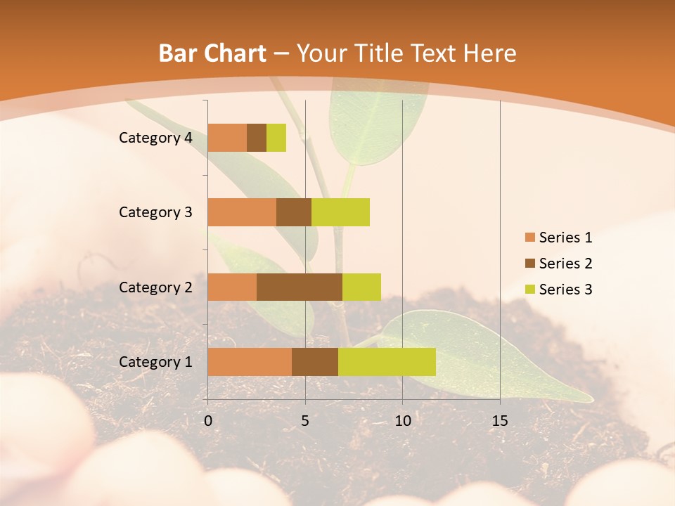 Hands Of The Child With A Young Plant. PowerPoint Template