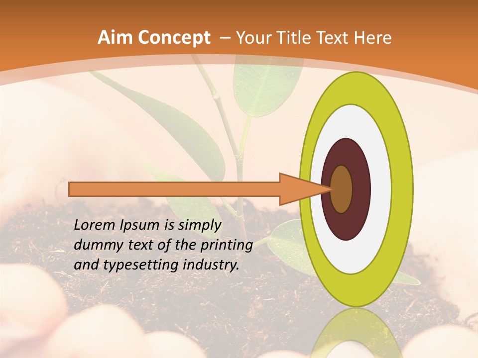 Hands Of The Child With A Young Plant. PowerPoint Template