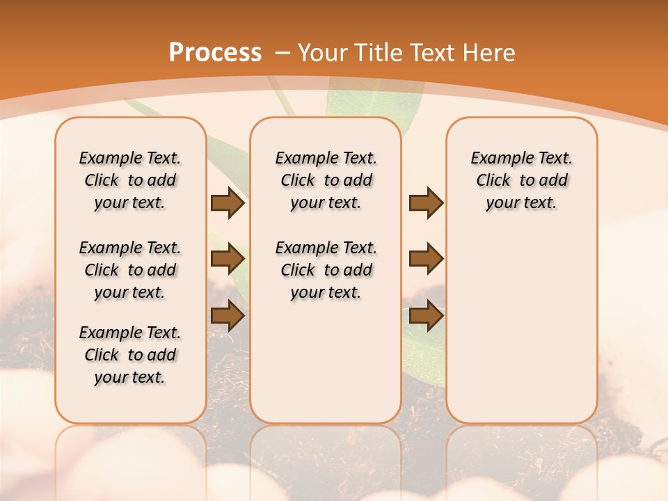 Hands Of The Child With A Young Plant. PowerPoint Template