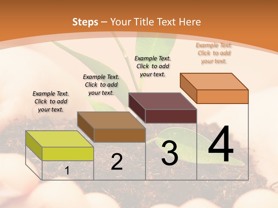 Hands Of The Child With A Young Plant. PowerPoint Template