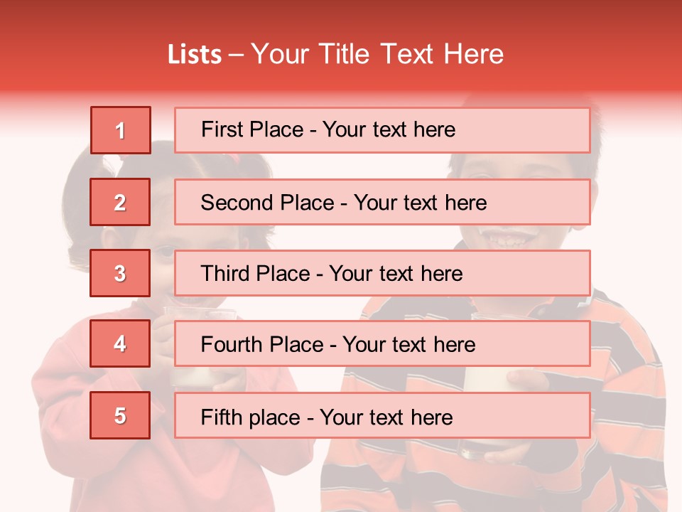 Two Children Are Drinking Milk From A Glass PowerPoint Template