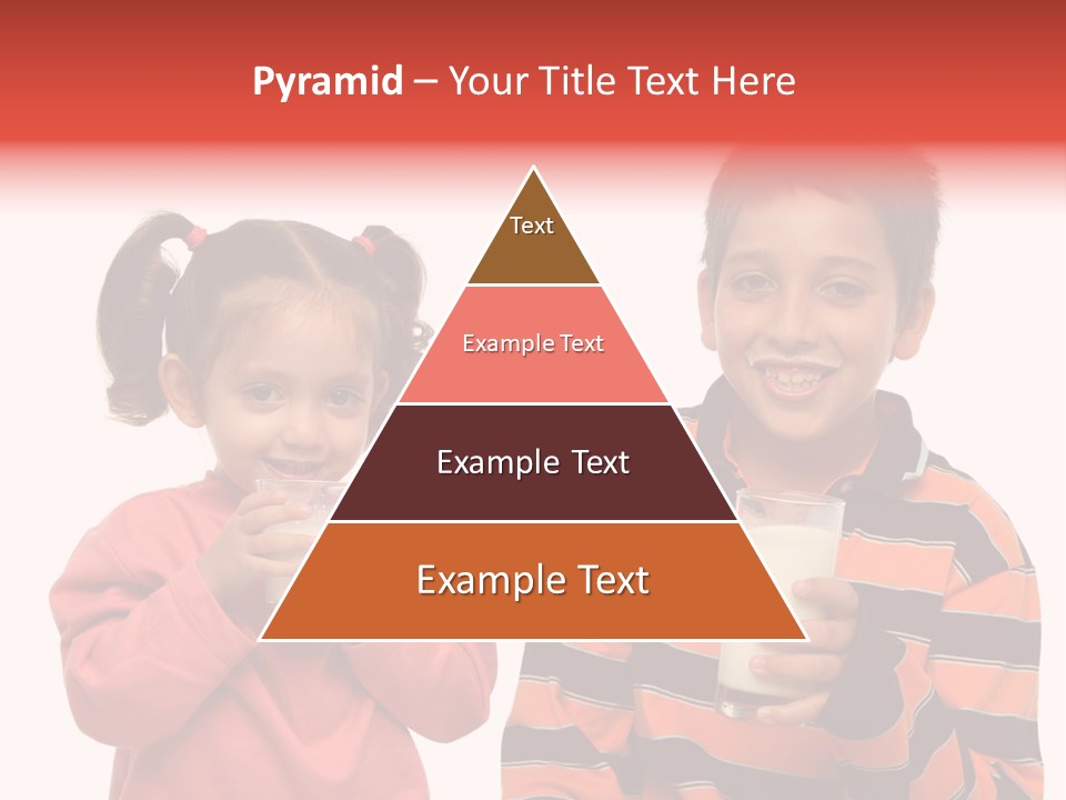 Two Children Are Drinking Milk From A Glass PowerPoint Template