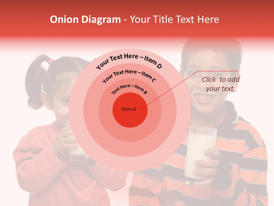 Two Children Are Drinking Milk From A Glass PowerPoint Template