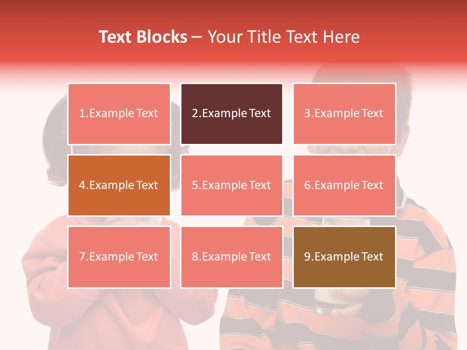 Two Children Are Drinking Milk From A Glass PowerPoint Template