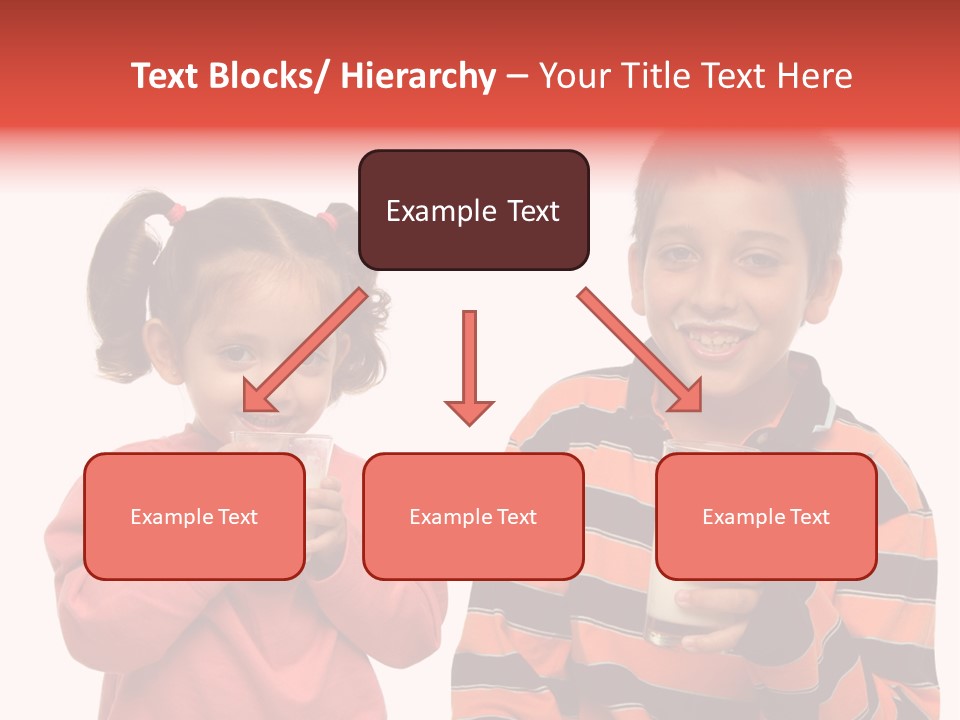 Two Children Are Drinking Milk From A Glass PowerPoint Template