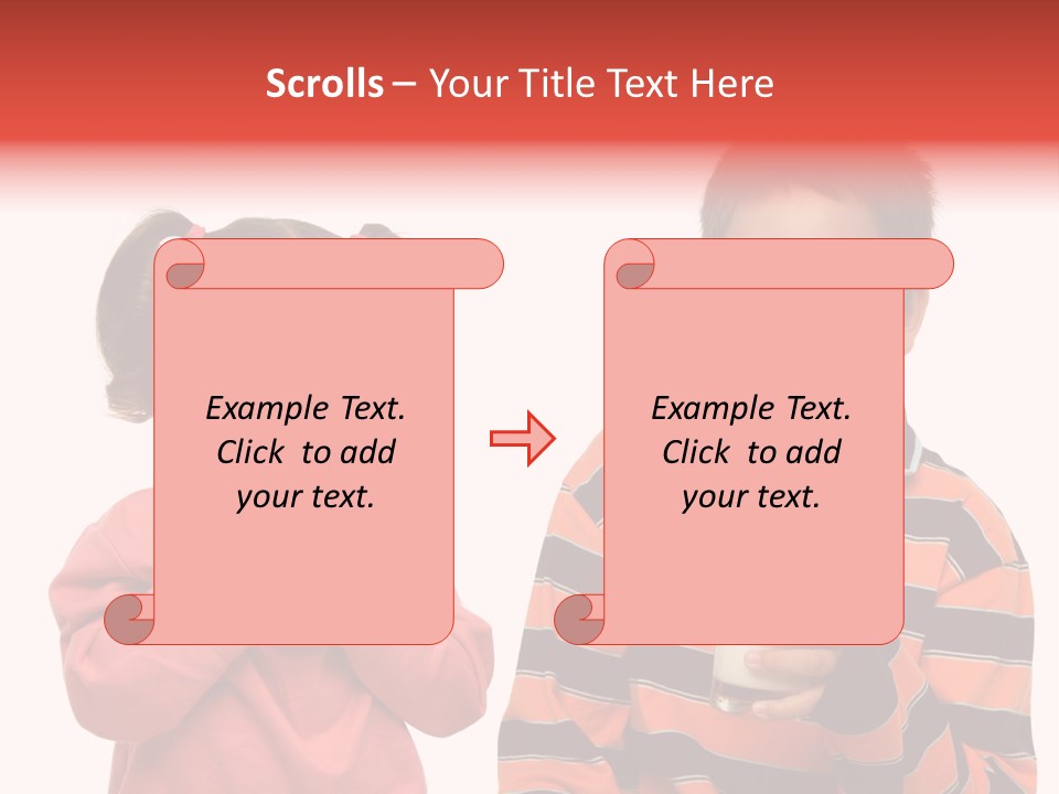 Two Children Are Drinking Milk From A Glass PowerPoint Template