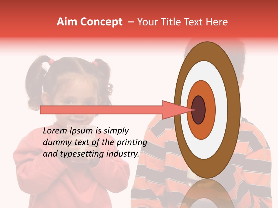 Two Children Are Drinking Milk From A Glass PowerPoint Template