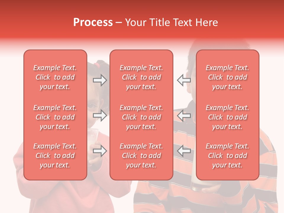 Two Children Are Drinking Milk From A Glass PowerPoint Template