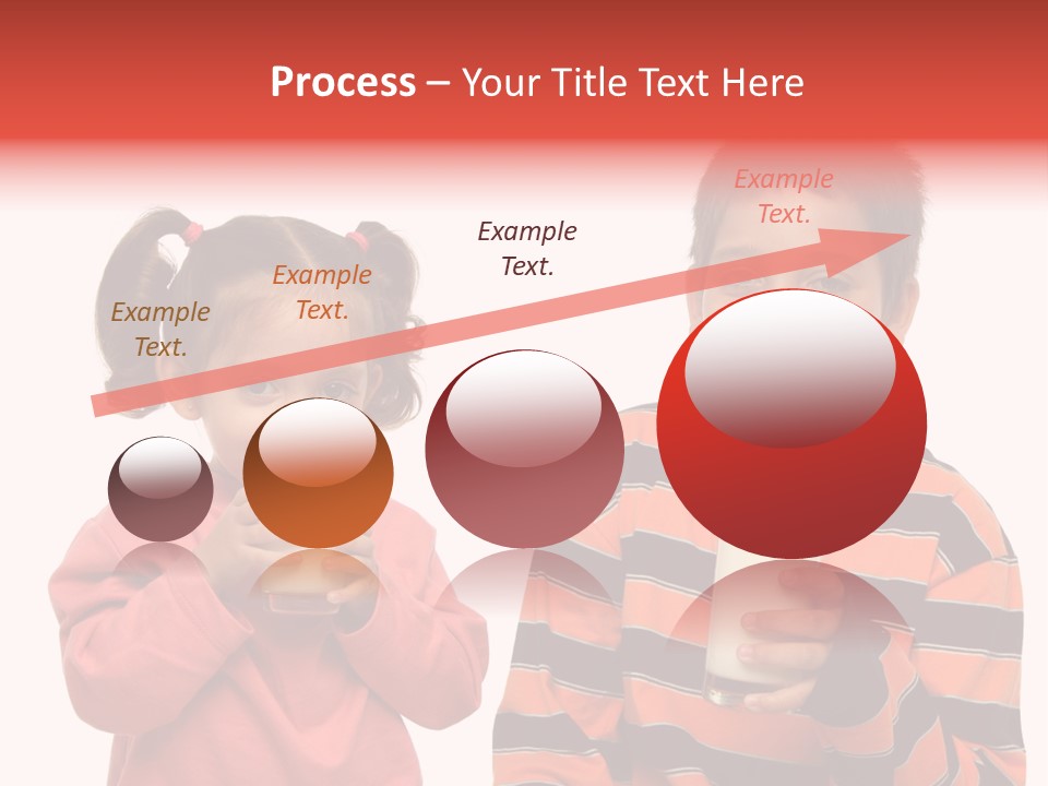 Two Children Are Drinking Milk From A Glass PowerPoint Template