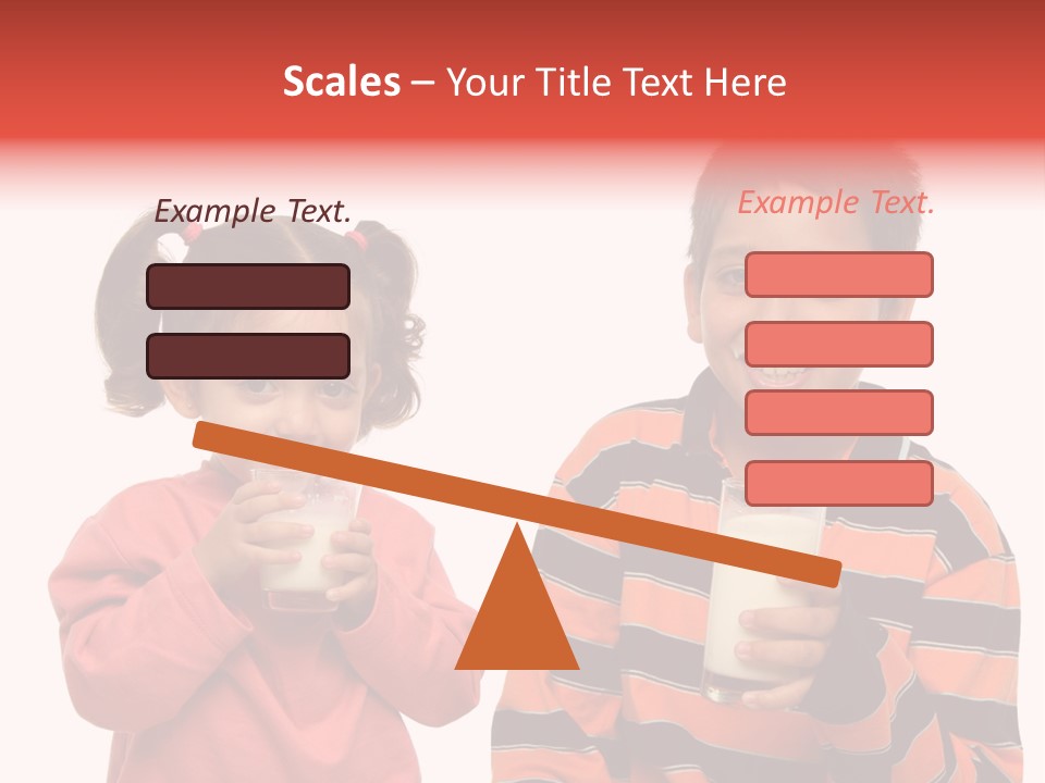 Two Children Are Drinking Milk From A Glass PowerPoint Template