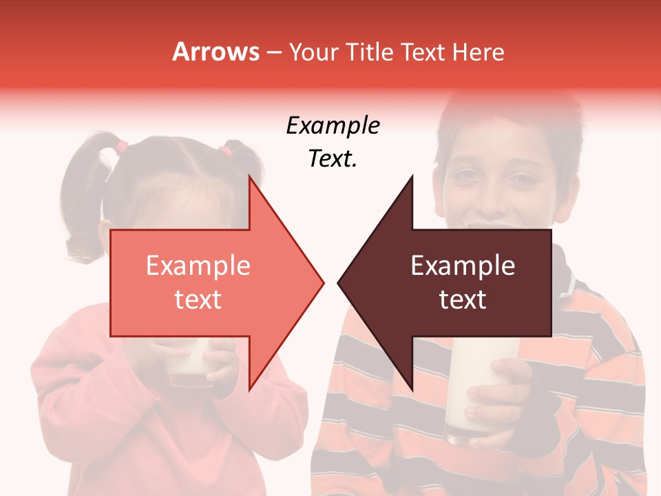 Two Children Are Drinking Milk From A Glass PowerPoint Template