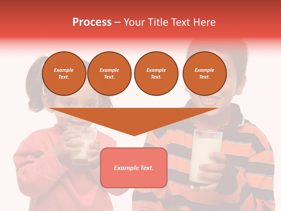 Two Children Are Drinking Milk From A Glass PowerPoint Template