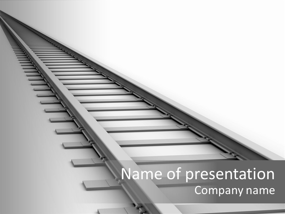 3D Concept - Endless Train Track PowerPoint Template