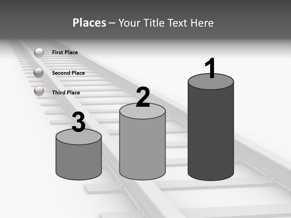 3D Concept - Endless Train Track PowerPoint Template